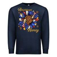 Navy American honey with bee Premium Sweatshirt - texasbilliewilder
