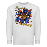 Oatmeal Heather American honey with bee Premium Sweatshirt - texasbilliewilder