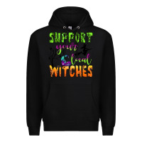 Black support your local witches Premium Hoodie - BundleAndBundleShop