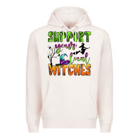 Pale Pink support your local witches Premium Hoodie - BundleAndBundleShop