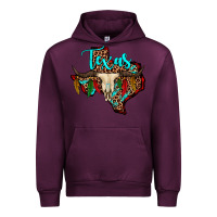 Mauve Wine bullskull texas map Urban Hoodie - JahusDesignShop