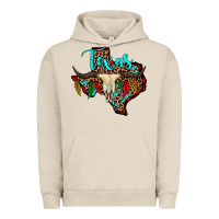 Pigment French Oak bullskull texas map Urban Hoodie - JahusDesignShop