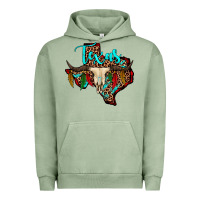 Pigment Oil Green bullskull texas map Urban Hoodie - JahusDesignShop