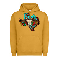 Pigment Peanut Butter bullskull texas map Urban Hoodie - JahusDesignShop