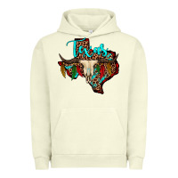 Pigment Pistachio bullskull texas map Urban Hoodie - JahusDesignShop