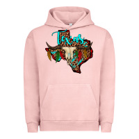 Pigment Salmon bullskull texas map Urban Hoodie - JahusDesignShop