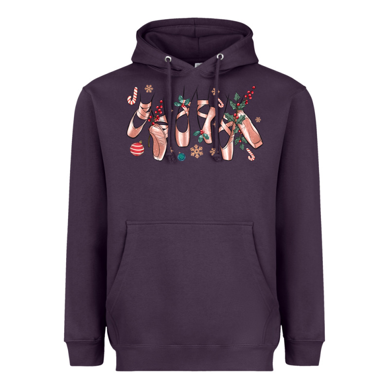 Christmas Ballerina Shoes Heavyweight Hoodie by MaliasSmallBusiness | Teevron