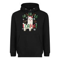 Black fa la la llama Heavyweight Hoodie - MaliasSmallBusiness