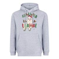 Heather Grey fa la la llama Heavyweight Hoodie - MaliasSmallBusiness