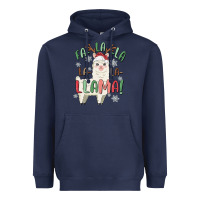 Navy fa la la llama Heavyweight Hoodie - MaliasSmallBusiness