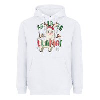 White fa la la llama Heavyweight Hoodie - MaliasSmallBusiness