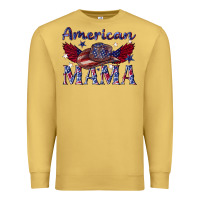 Antique Gold American mama with cowboy Premium Sweatshirt - texasbilliewilder
