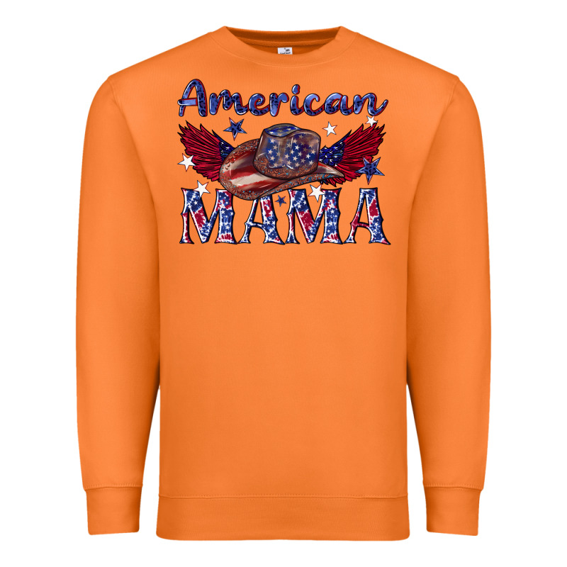 American Mama With Cowboy Premium Sweatshirt by texasbilliewilder | Teevron