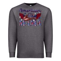 Charcoal Heather American mama with cowboy Premium Sweatshirt - texasbilliewilder