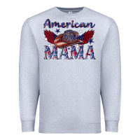 Heather Grey American mama with cowboy Premium Sweatshirt - texasbilliewilder