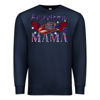 Navy American mama with cowboy Premium Sweatshirt - texasbilliewilder