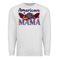 Oatmeal Heather American mama with cowboy Premium Sweatshirt - texasbilliewilder