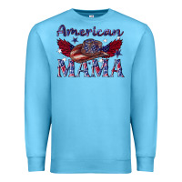 Ocean Blue American mama with cowboy Premium Sweatshirt - texasbilliewilder