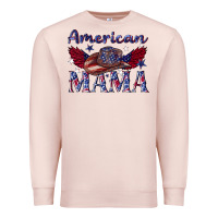 Pale Pink American mama with cowboy Premium Sweatshirt - texasbilliewilder