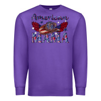 Purple American mama with cowboy Premium Sweatshirt - texasbilliewilder