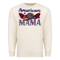 Sandshell American mama with cowboy Premium Sweatshirt - texasbilliewilder