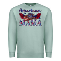 Seafoam American mama with cowboy Premium Sweatshirt - texasbilliewilder