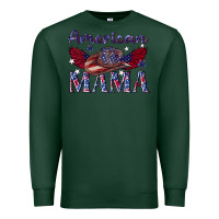 Sports Green American mama with cowboy Premium Sweatshirt - texasbilliewilder