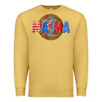 Antique Gold American mama with lightning bolt Premium Sweatshirt - texasbilliewilder