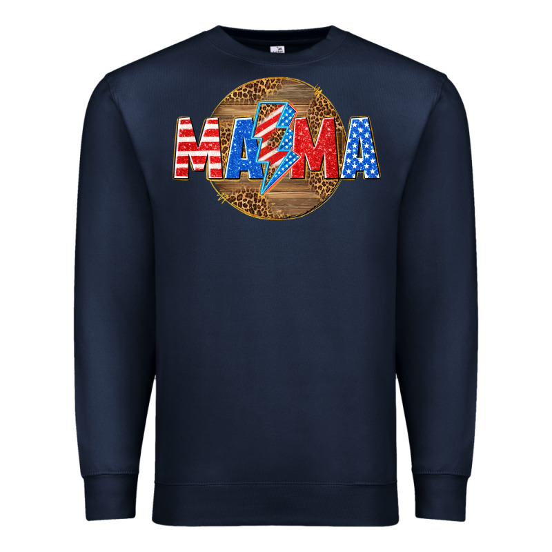 American Mama With Lightning Bolt Premium Sweatshirt by texasbilliewilder | Teevron