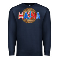 Navy American mama with lightning bolt Premium Sweatshirt - texasbilliewilder