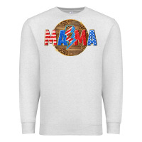 Oatmeal Heather American mama with lightning bolt Premium Sweatshirt - texasbilliewilder