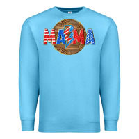 Ocean Blue American mama with lightning bolt Premium Sweatshirt - texasbilliewilder