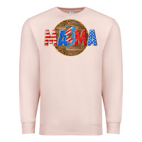 Pale Pink American mama with lightning bolt Premium Sweatshirt - texasbilliewilder