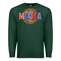 Sports Green American mama with lightning bolt Premium Sweatshirt - texasbilliewilder