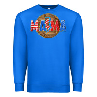 True Royal American mama with lightning bolt Premium Sweatshirt - texasbilliewilder