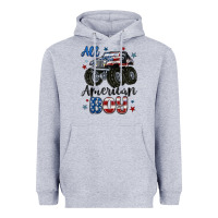 Heather Grey all american boy Heavyweight Hoodie - MaliasSmallBusiness