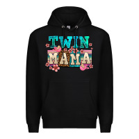Black twin mama Premium Hoodie - AdoDesignShop