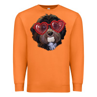 Carrot havanese dog with love glasses Premium Sweatshirt - RanaPortraitStore