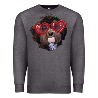 Charcoal Heather havanese dog with love glasses Premium Sweatshirt - RanaPortraitStore
