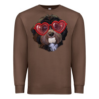 Chestnut havanese dog with love glasses Premium Sweatshirt - RanaPortraitStore