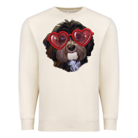 Havanese Dog With Love Glasses Premium Sweatshirt | Teevron