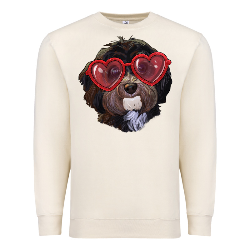 Havanese Dog With Love Glasses Premium Sweatshirt by RanaPortraitStore | Teevron