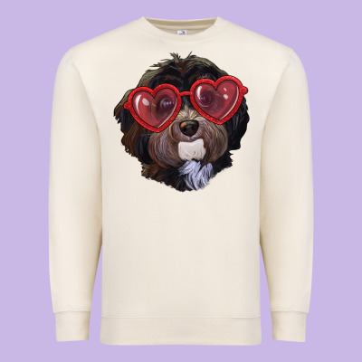 Premium Sweatshirt havanese dog with love glasses