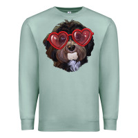 Seafoam havanese dog with love glasses Premium Sweatshirt - RanaPortraitStore