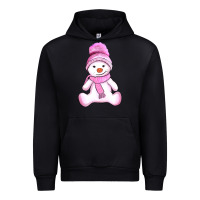 Black winter pink snowman and hat Urban Hoodie - AdoDesignShop