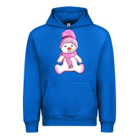 Cobalt winter pink snowman and hat Urban Hoodie - AdoDesignShop