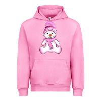 Fuchsia Pink winter pink snowman and hat Urban Hoodie - AdoDesignShop