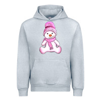 Heather Grey winter pink snowman and hat Urban Hoodie - AdoDesignShop