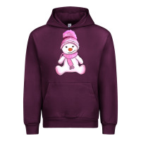 Mauve Wine winter pink snowman and hat Urban Hoodie - AdoDesignShop