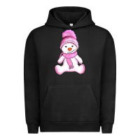 Pigment Black winter pink snowman and hat Urban Hoodie - AdoDesignShop